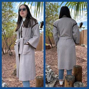 Vintage Cabale Cachet Paris Long Women's Small Lined Jacket Overcoat Button-Up